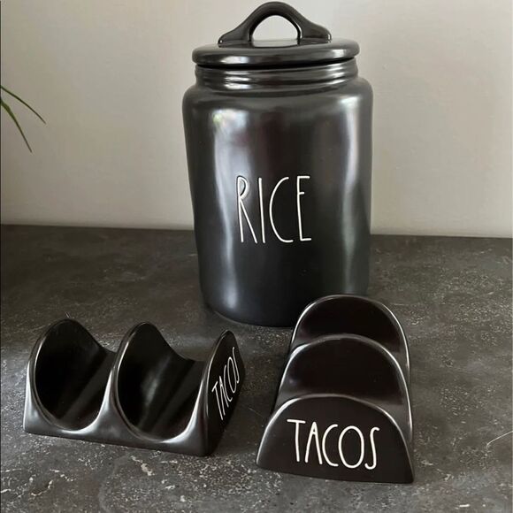 Rae Dunn Black Rice + Tacos Set - Picture 2 of 4